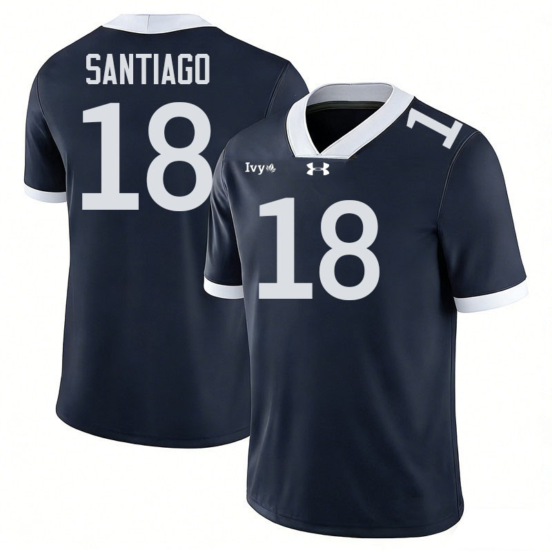 Yale Bulldogs #18 Jaxton Santiago College Football Jerseys,Uniforms Stitched-Navy